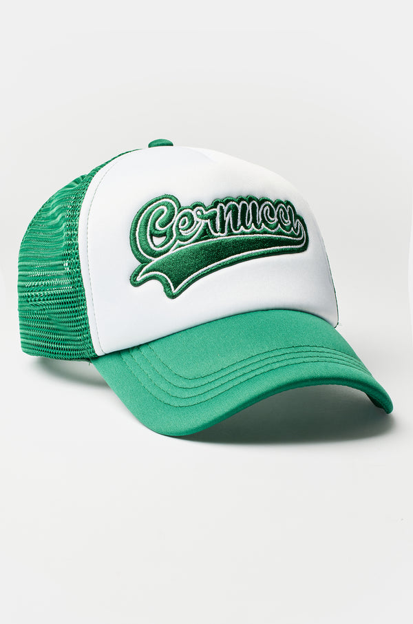 Logo Embroidered Trucker Hat - Green