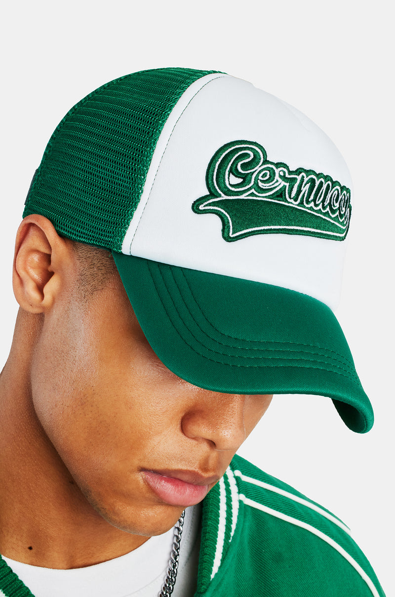 Logo Embroidered Trucker Hat - Green