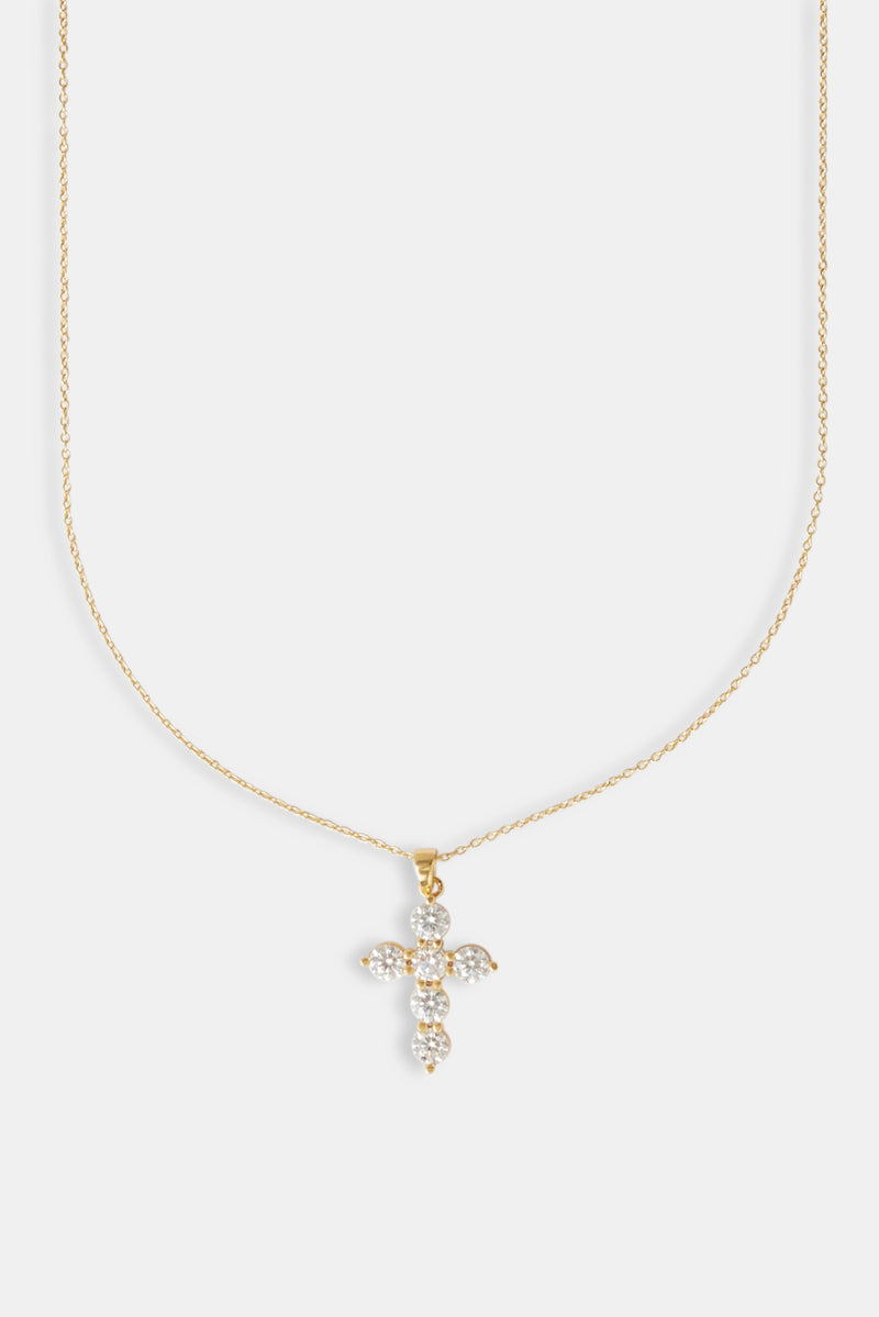 Moissanite Vermeil Cross Necklace - 22mm