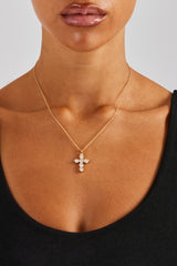 Moissanite Vermeil Cross Necklace - 22mm