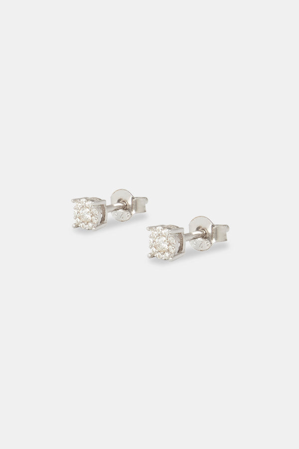 Women's Moissanite Cluster Stud Earrings - 4.5mm