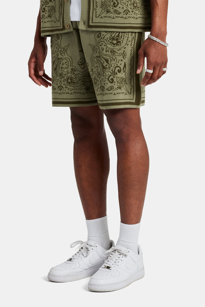 Bandana Knit Short - Green