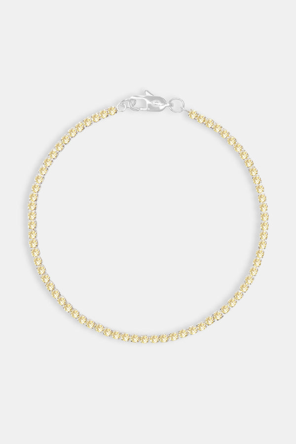 Micro Tennis Bracelet Lemon - White 2.5mm