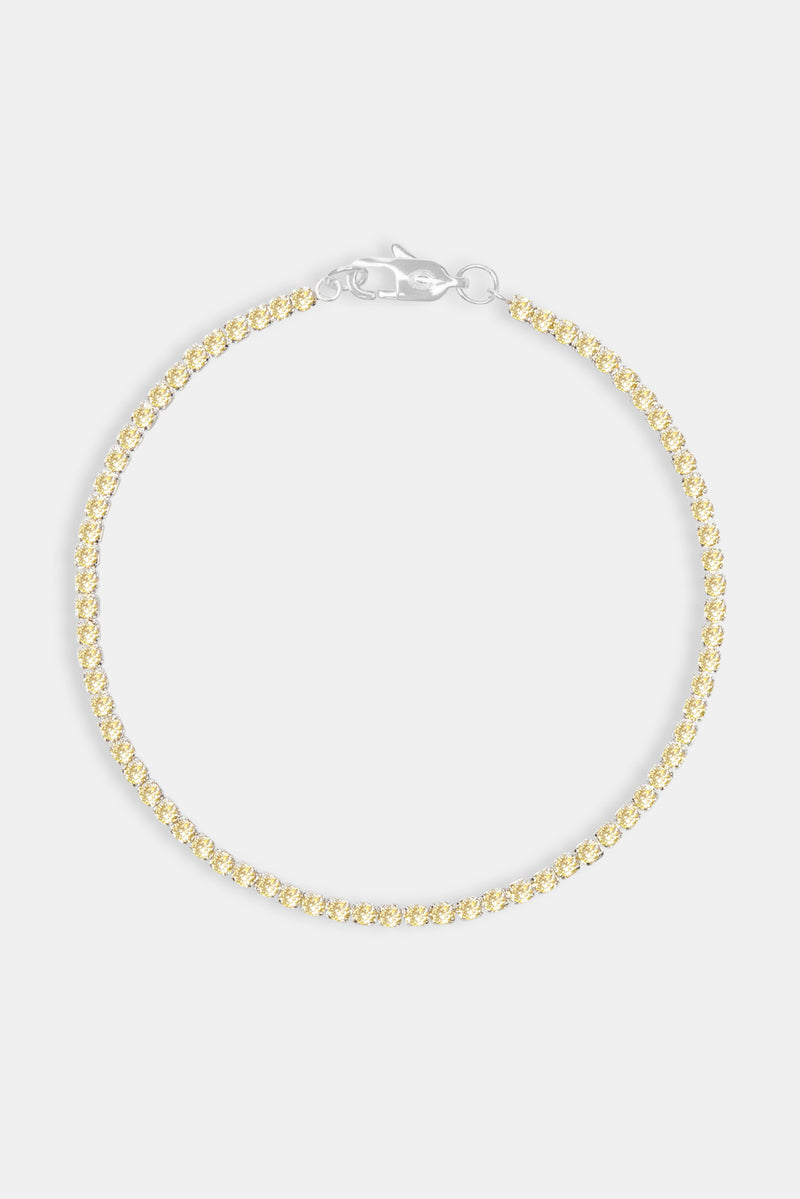 Micro Tennis Bracelet Lemon - White 2.5mm