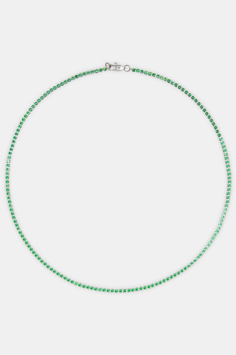 Micro Tennis Chain Green - White 2.5mm