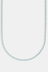 Micro Tennis Chain Light Blue - White 2.5mm