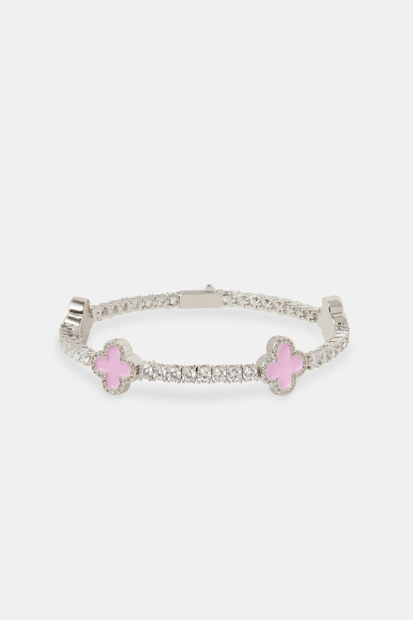 Pink Motif Tennis Bracelet - 12mm