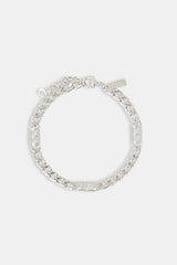 6mm Cuban CZ Panel Bracelet - White