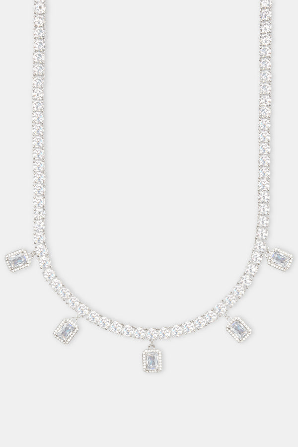 Iced Bezel Tennis Chain - White