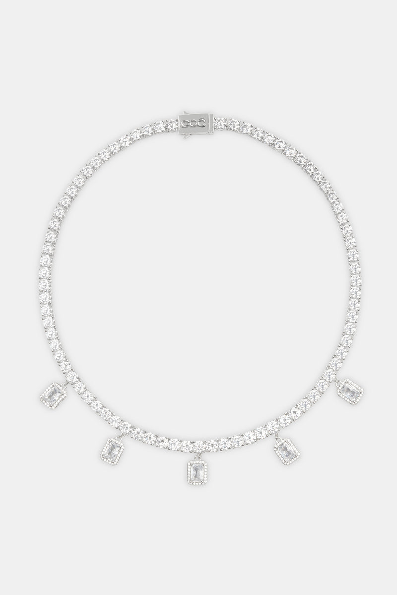 Iced Bezel Tennis Chain - White