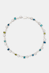 Blue & Green Mixed Gemstone Chain