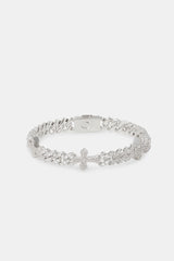 Cross Iced Cuban Bracelet - 8mm