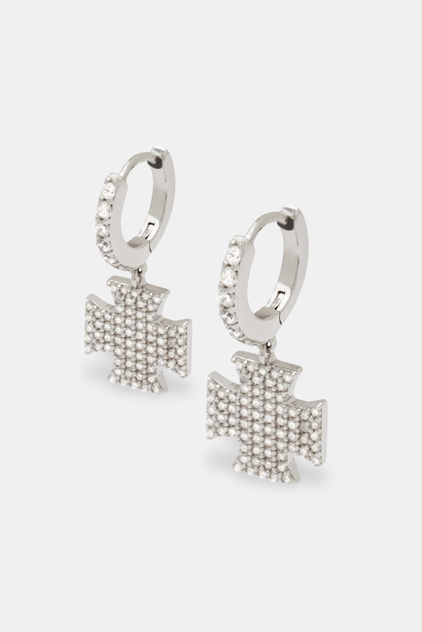 Iced Cross Motif Drop Earrings | Womens Earrings | Shop Drop Earrings ...