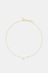 10mm Double Motif Enamel Necklace - Pink