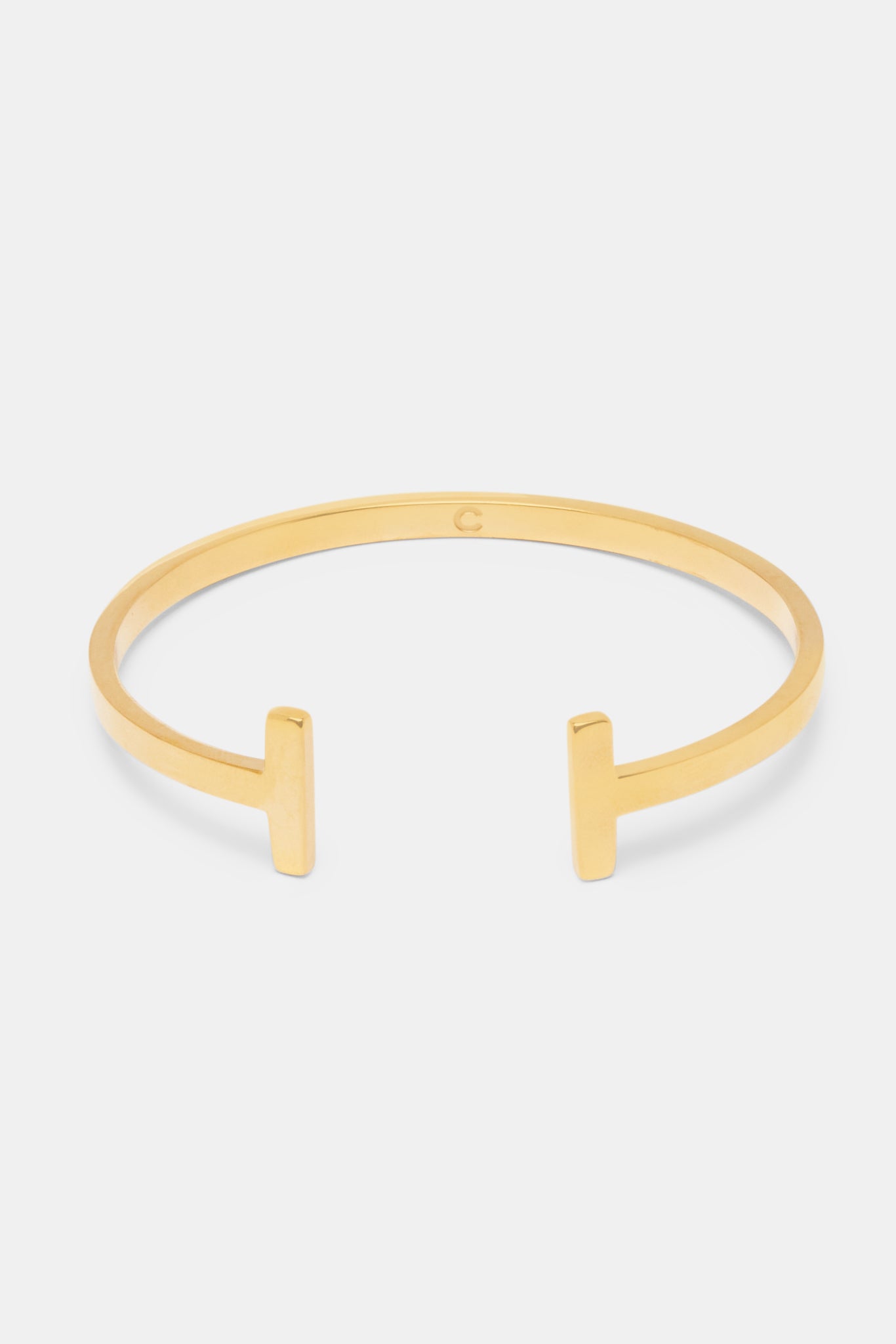 4mm Gold Plated Polished T Bar Bangle | Womens Bracelets | Shop Bangles ...