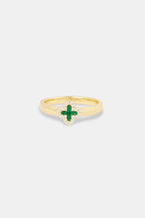 Green Motif Band Ring - 6mm