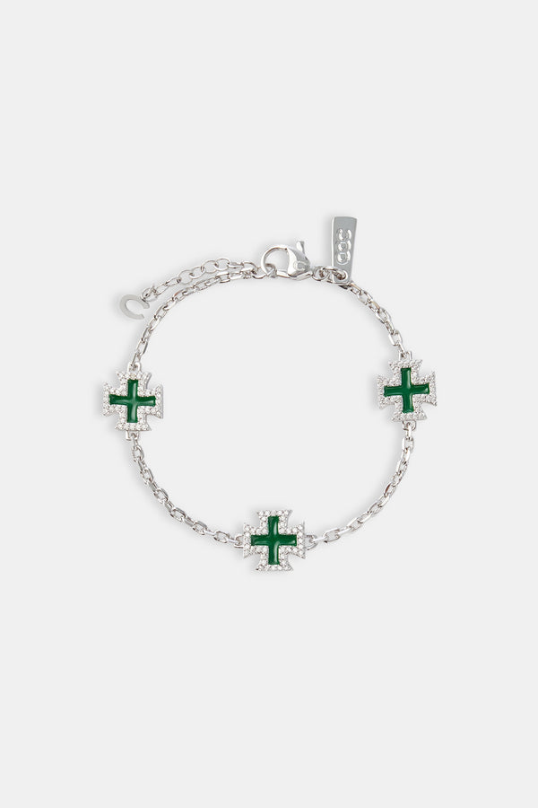 Green Cross Motif Bracelet - 10mm