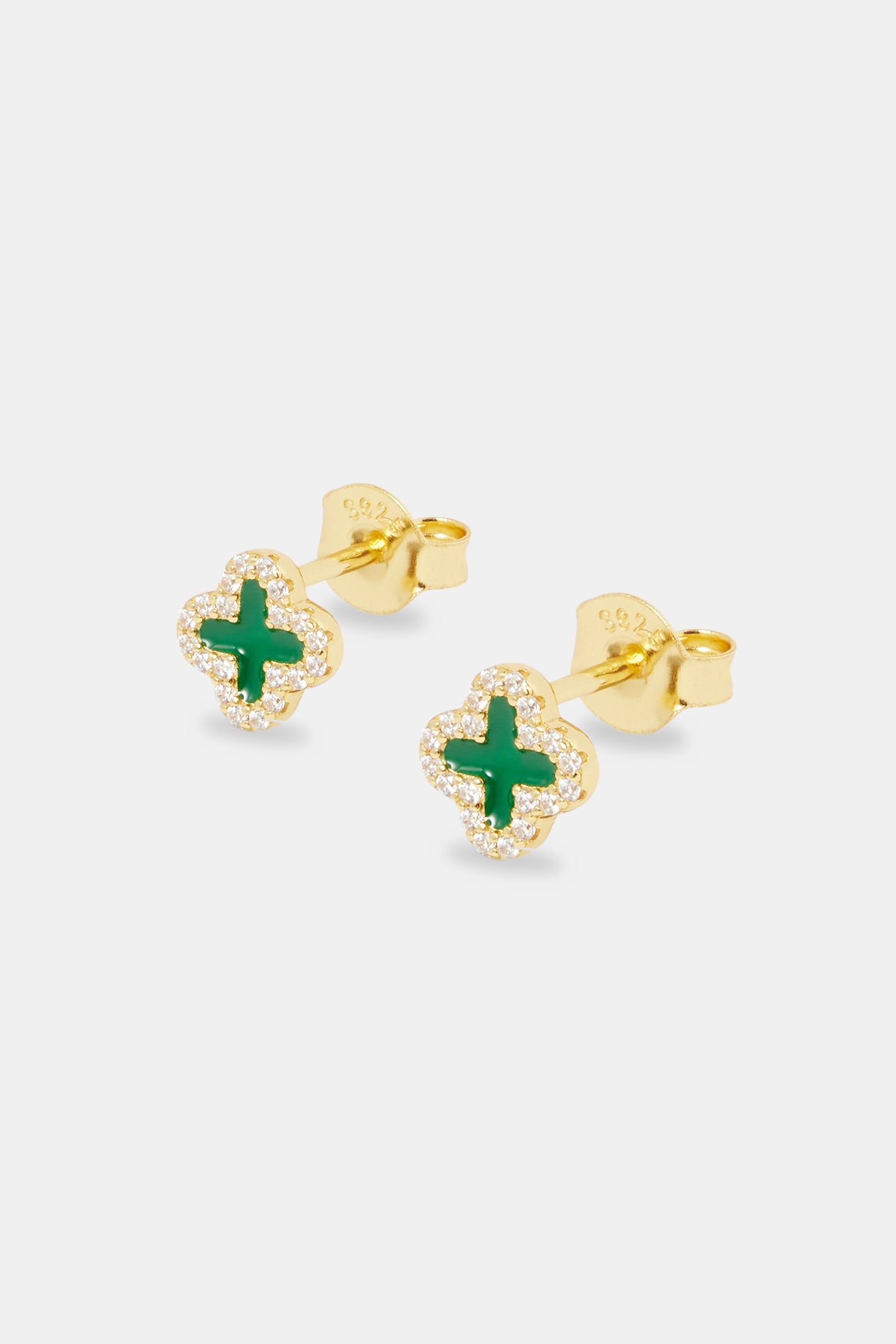 Green Motif Stud Earrings - 8mm | Womens Earrings | Shop Stud Earrings ...