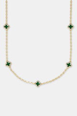 Green Enamel Motif Rolo Link Chain - 10mm