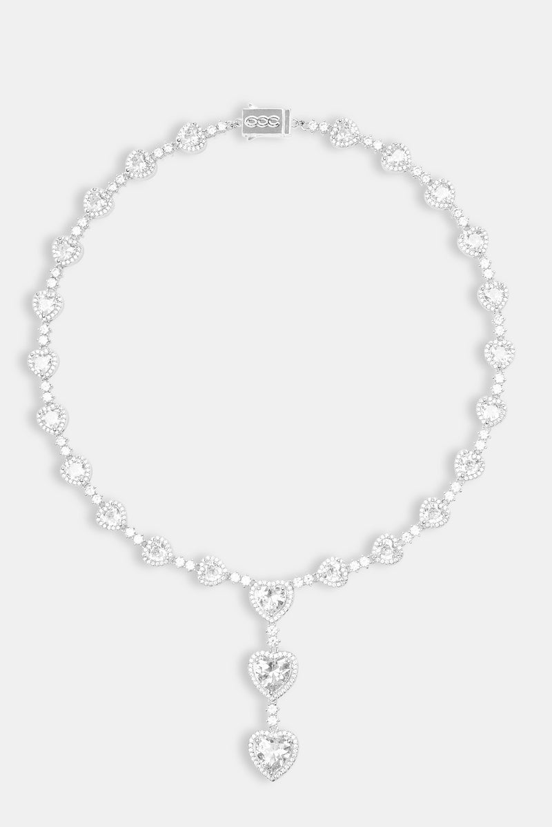 Heart Drop Chain - White