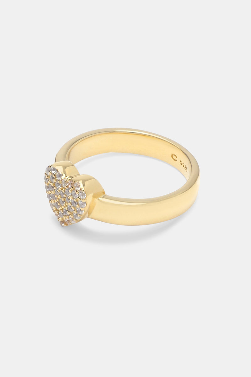 Iced Heart Ring - Gold