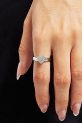 Iced Heart Ring - White