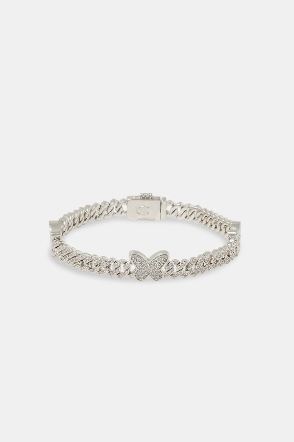 Iced Butterfly Cuban Bracelet - 5mm