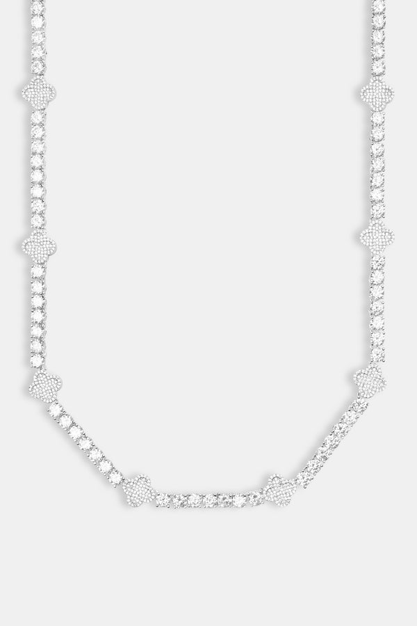 Iced Motif Tennis Chain - White 5mm