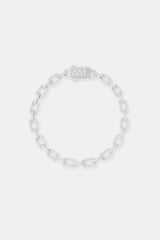 Iced Pave Rectangular Link Bracelet - 6mm