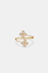 15mm Motif CZ Twist Ring - Gold