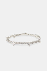 Iced CZ Heart Tennis Bracelet - 3mm