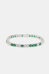 Dark Green Colourblock Tennis Bracelet - 5mm