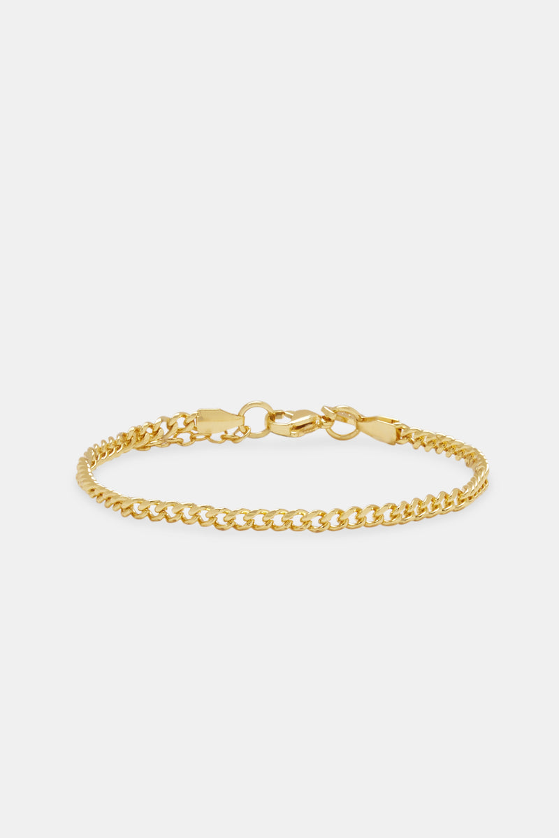 Micro Cuban Bracelet - 3mm - Gold