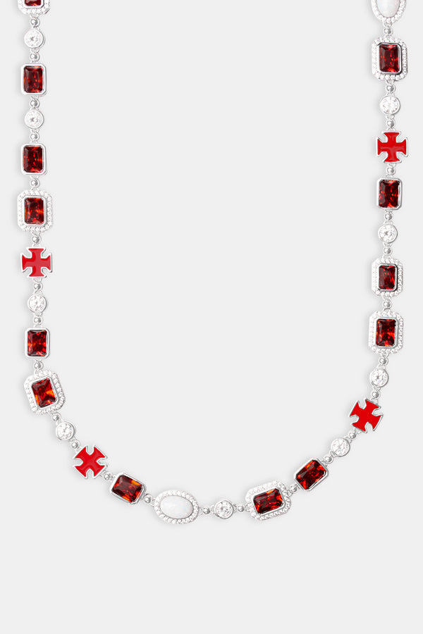 Red Multi Gemstone Chain