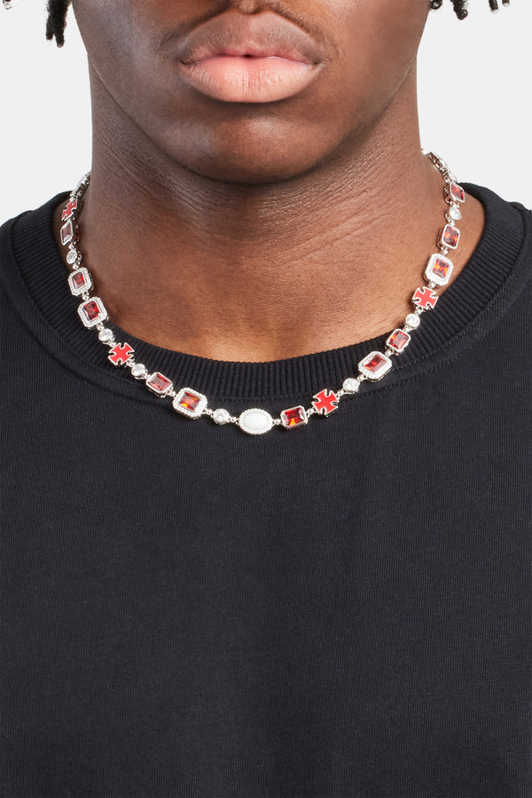 Red Multi Gemstone Chain