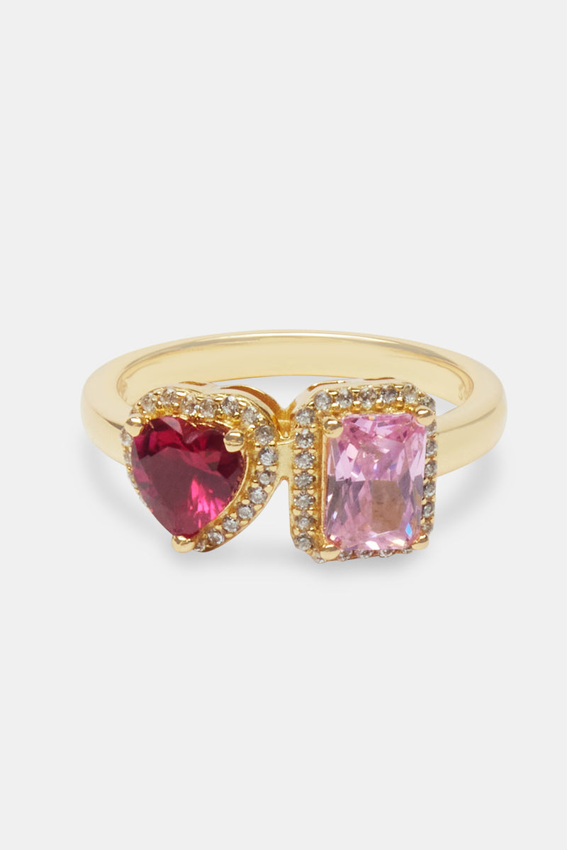 Pink Multi Gem Ring - Gold