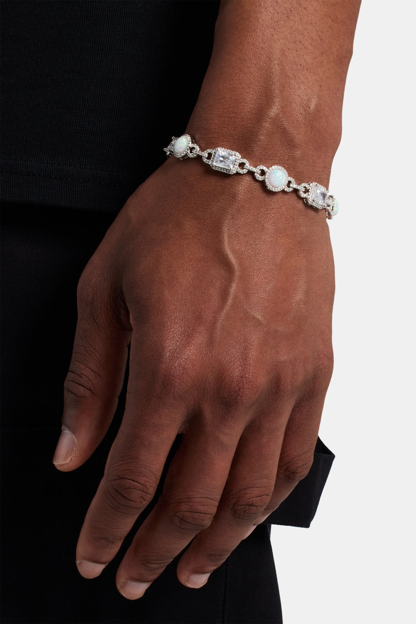 Opal & Baguette Tennis Bracelet - 10mm | Mens Bracelets | Shop Tennis ...