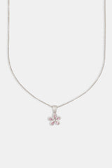 Pink Iced Flower Necklace - 15mm