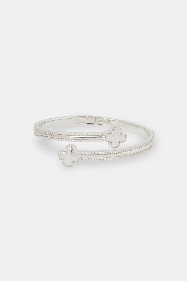 Polished & Iced Motif Bangle