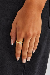 White Panel Cz Band Ring - 5mm