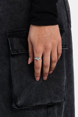 Polished Heart Ring - White