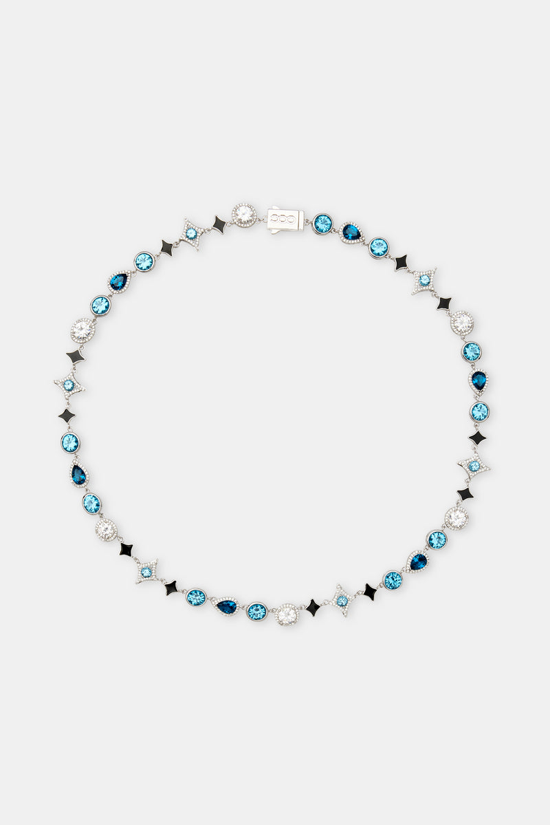 Star Motif Blue Multi Gemstone Chain - 10mm