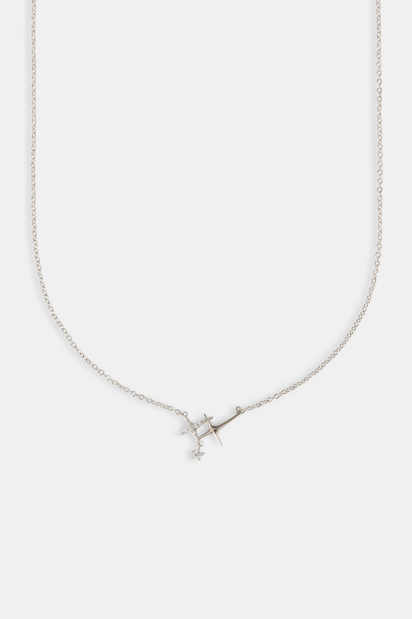 Triple Star Pendant Necklace White - 14mm