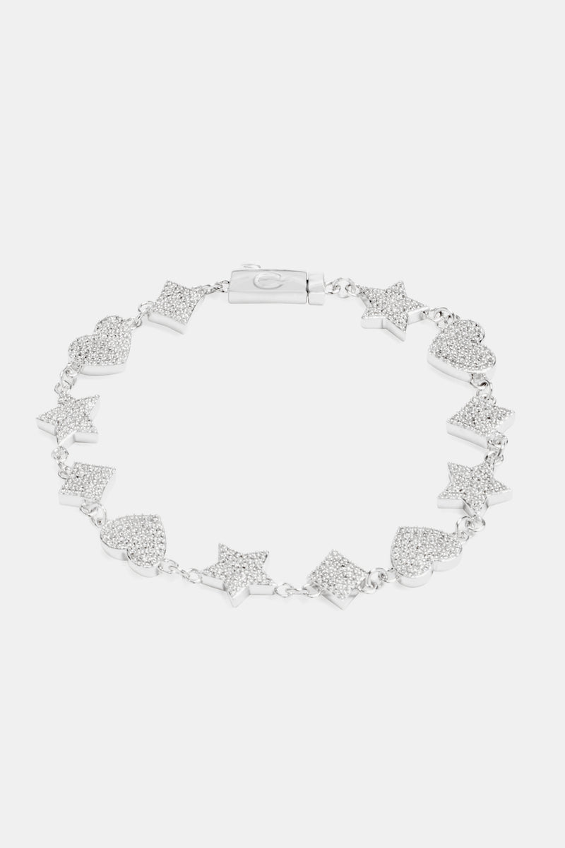 10mm Iced CZ Motif Tennis Bracelet