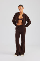 Knitted Flare Trouser - Chocolate