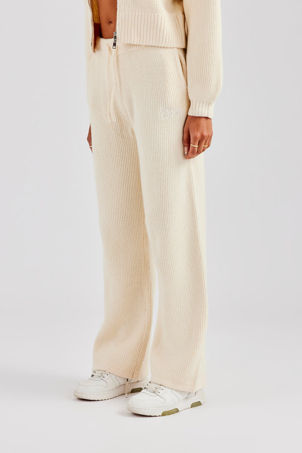 Knitted Straight Leg Trouser - Oatmeal