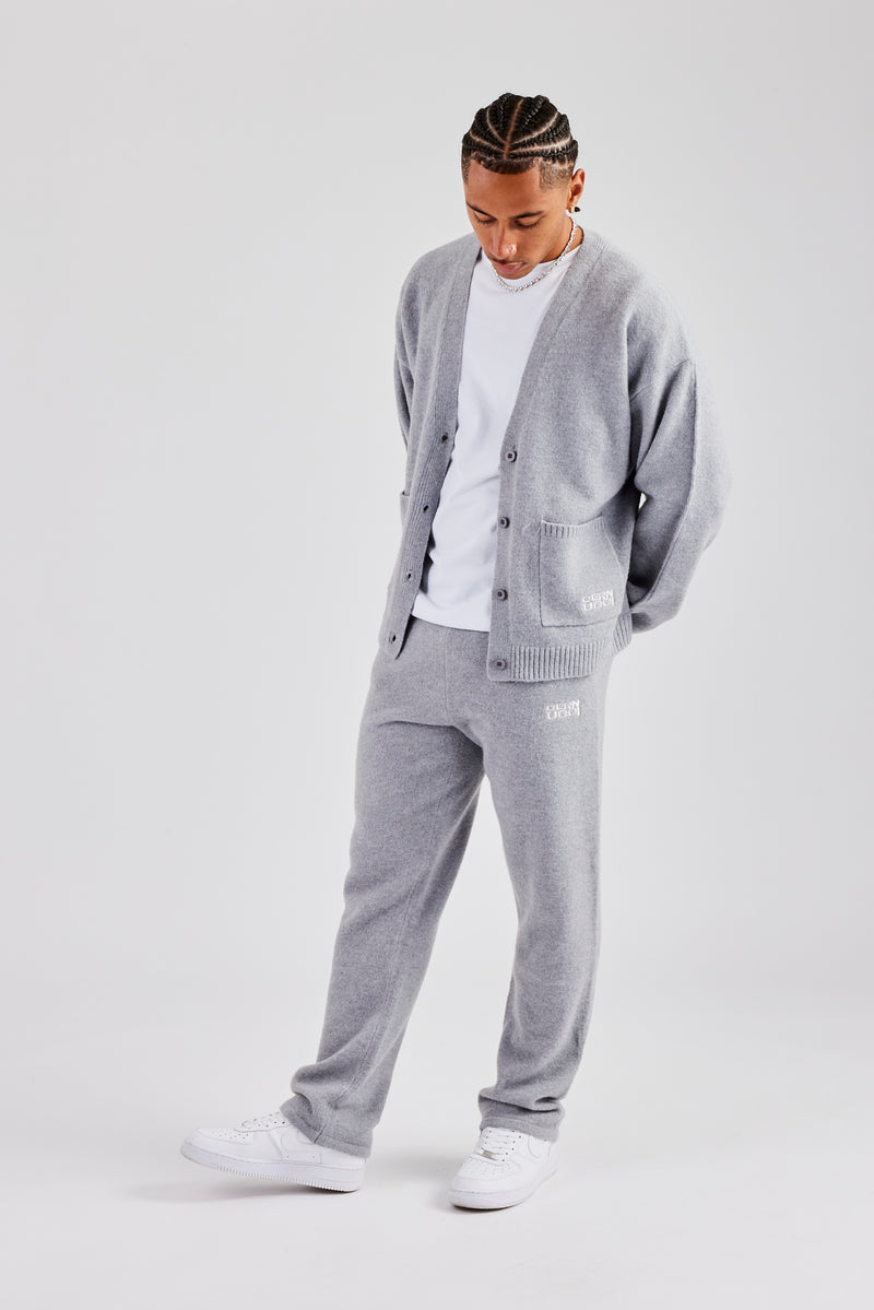 Knitted Straight Leg Jogger- Grey