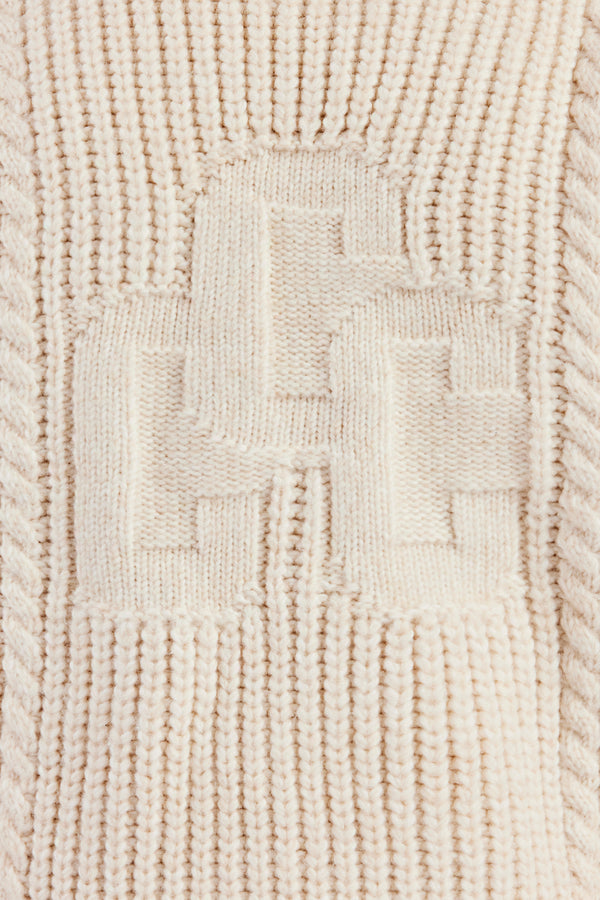 CCC Spliced Cable Knit Sweater - Off White