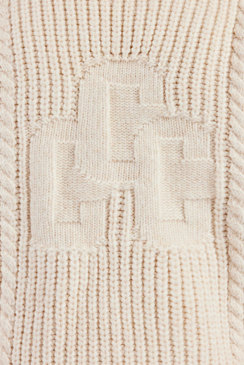 CCC Spliced Cable Knit Sweater - Off White