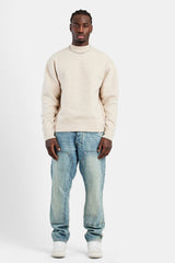 Cernucci Knitted Crew Neck Sweater - Beige